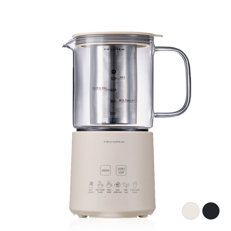 recolte レコルト ホットチョコ ＆ ミルクフォーマー RMT-3 クリームホワイト ナチュラルブラック