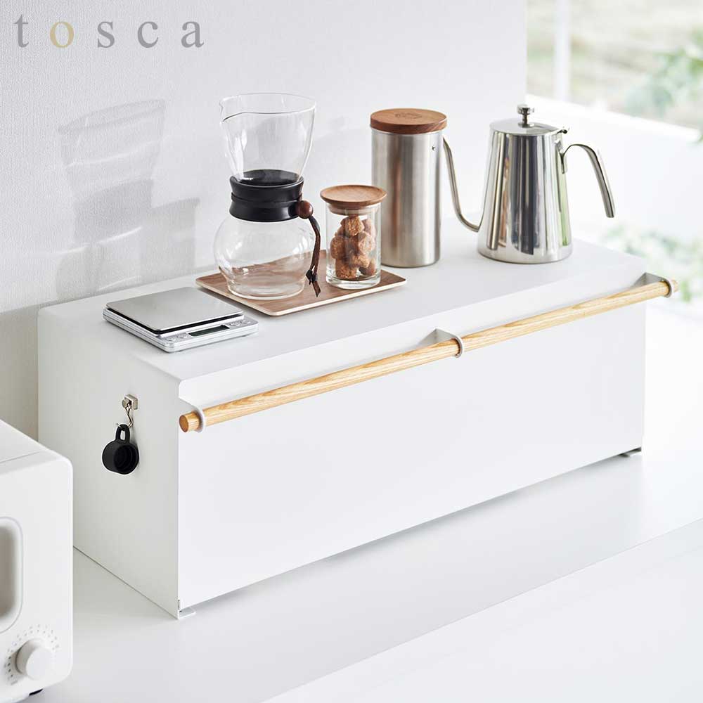 ブレッドケース トスカ ワイド 山崎実業 tosca ホワイト 3024 wide パンケース ブレッドボックス キッチン収納 調味料ラック カウンター上ラック yamazaki