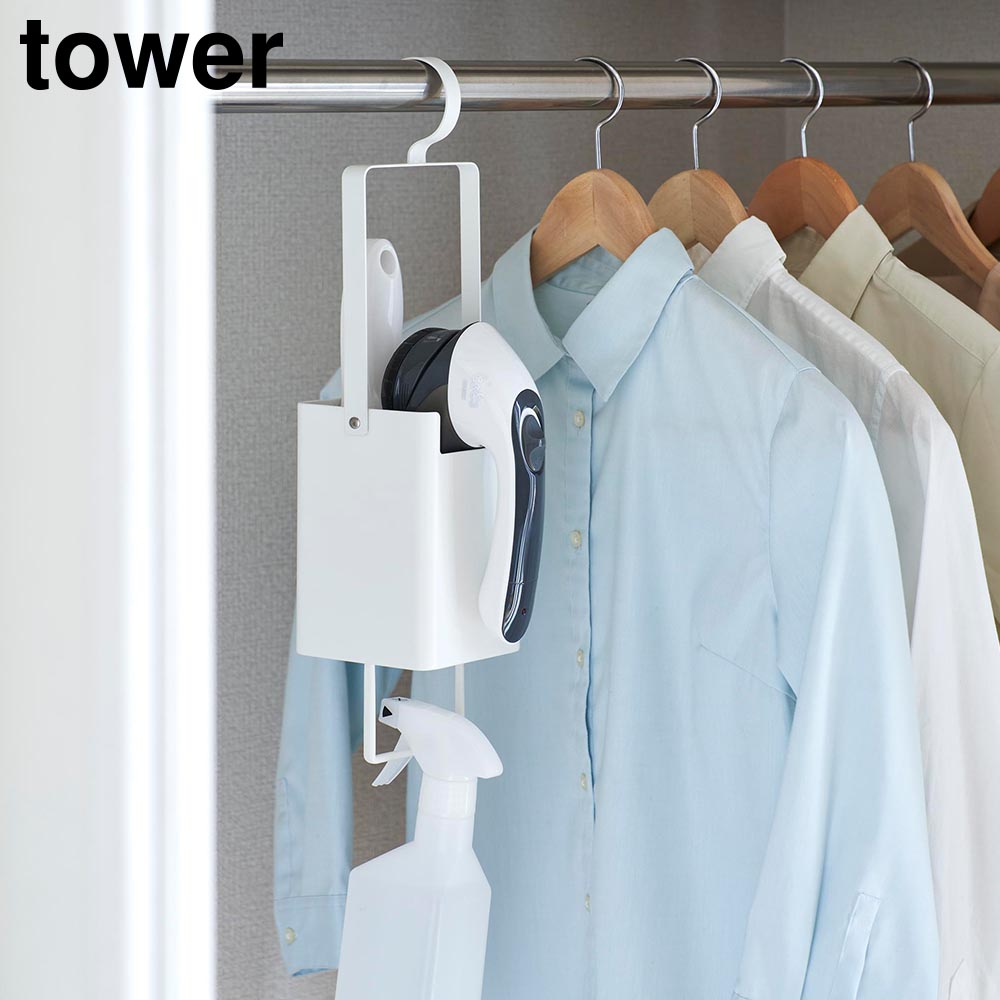 衣類クリーナーツール収納ホルダー タワー 山崎実業 tower ホワイト ブラック 4404 4405 タワーシリーズ yamazaki