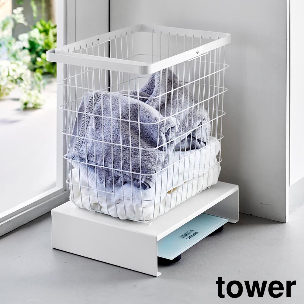 体重計上ラック タワー 山崎実業 tower ホワイト ブラック 10207 10208 yamazaki タワーシリーズ