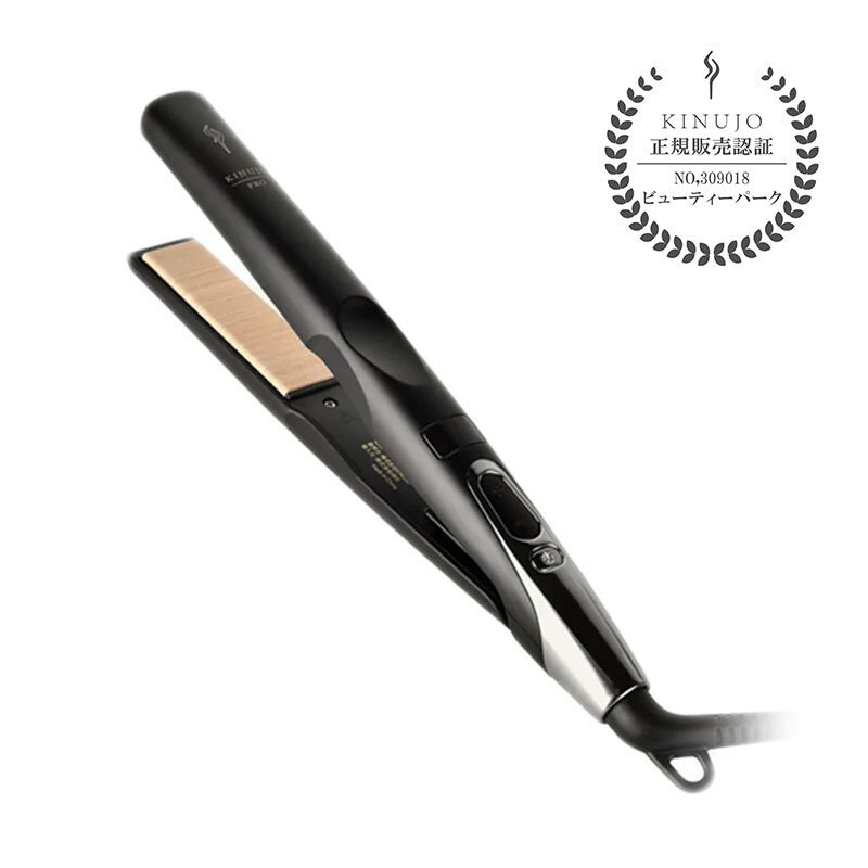 KINUJO PRO 絹女プロ ストレート ブラック キヌージョ ヘアアイロン ストレートアイロン シルクプレート Straight
