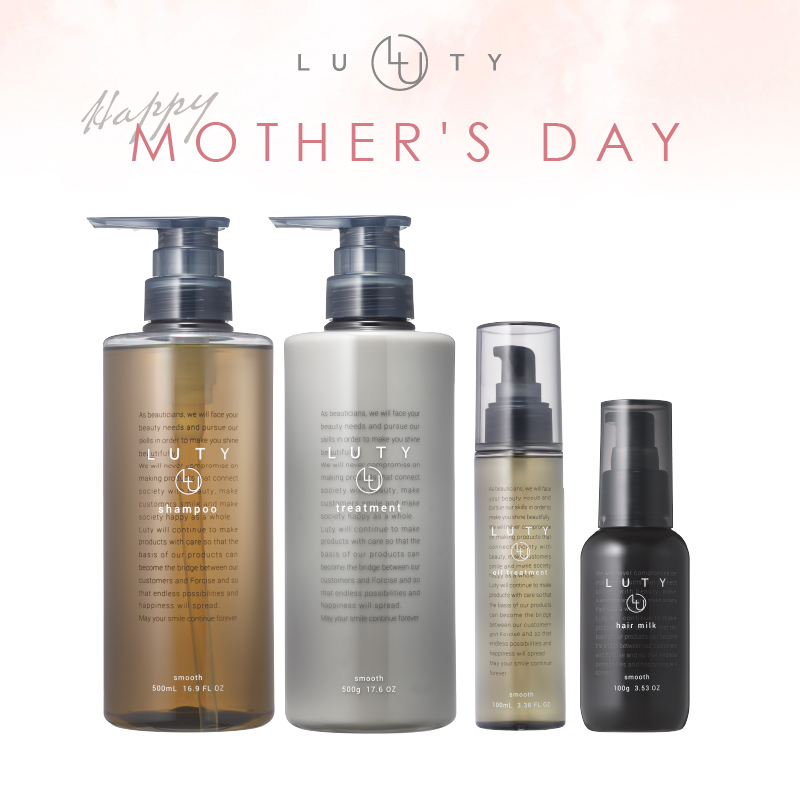 【母の日ギフトセット】LUTY ルーティー シャンプー 500ml ＆ トリートメント 500g ＆ ヘアオイル 100ml ＆ ヘアミルク 100g セット【ショッパー＆タグ付】
