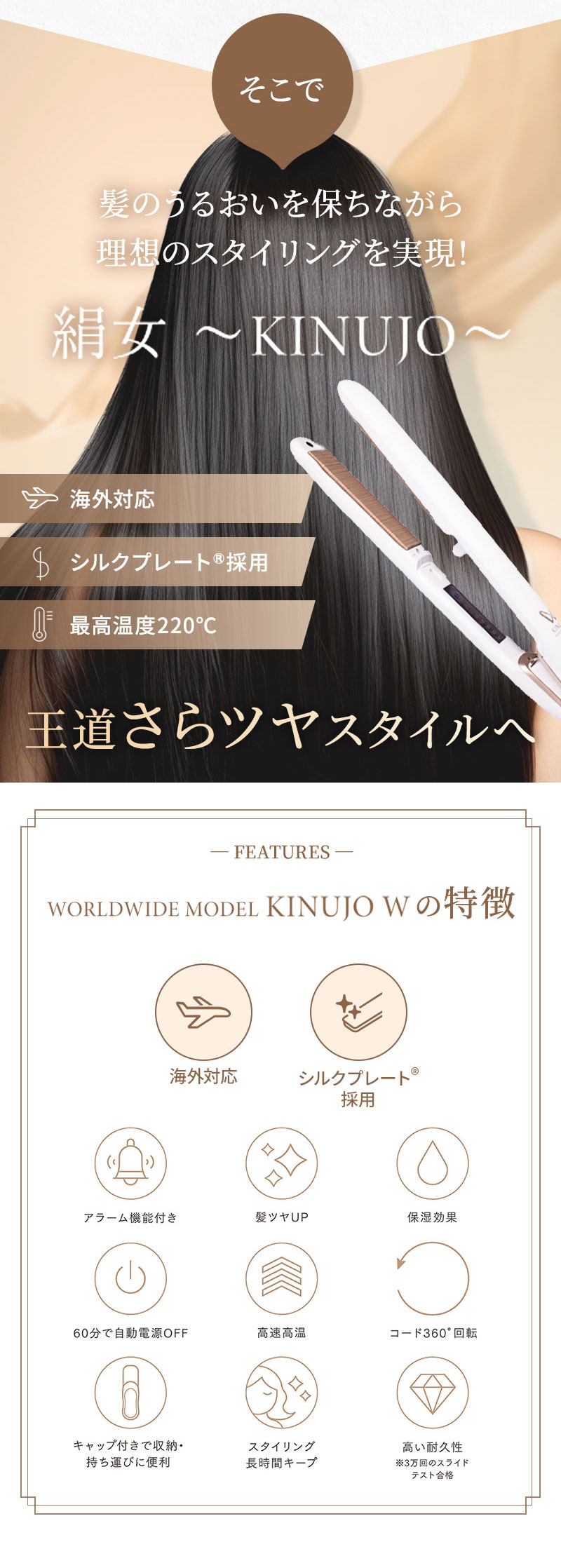 KINUJO ワールドワイドモデル ストレートアイロン