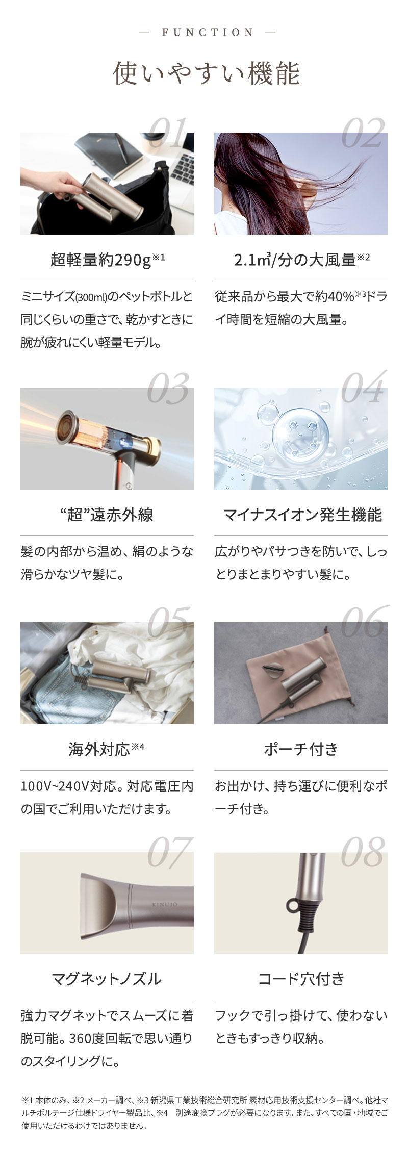 キヌ―ジョ　ヘアドライヤー　ヴォヤージュ