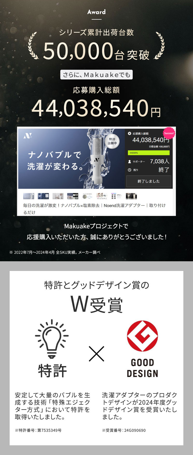 正規販売店 ノーエンド オーガニックファインバブル 洗濯機アダプター