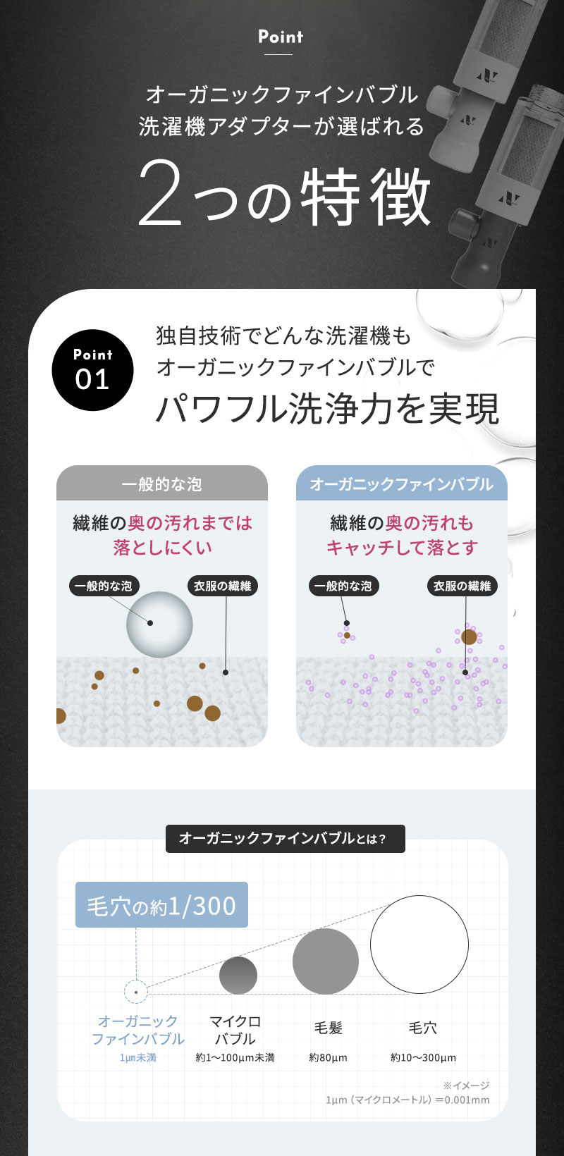 正規販売店 ノーエンド オーガニックファインバブル 洗濯機アダプター