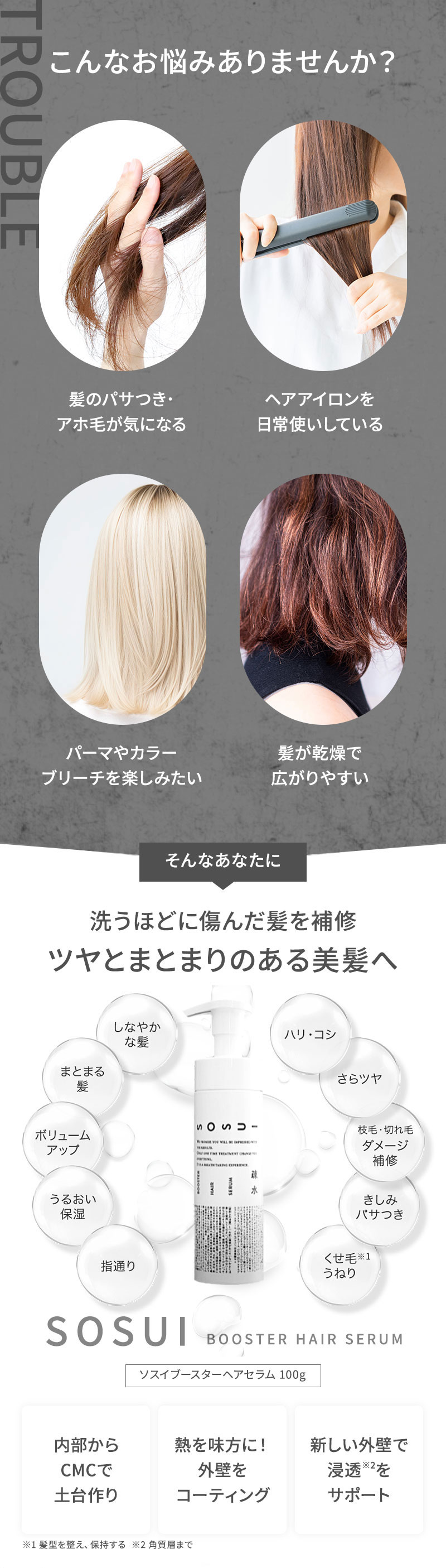 ソスイ　ブースター　ヘアセラム